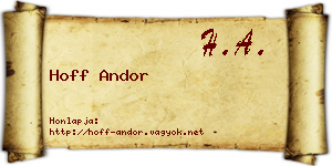 Hoff Andor névjegykártya