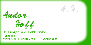 andor hoff business card